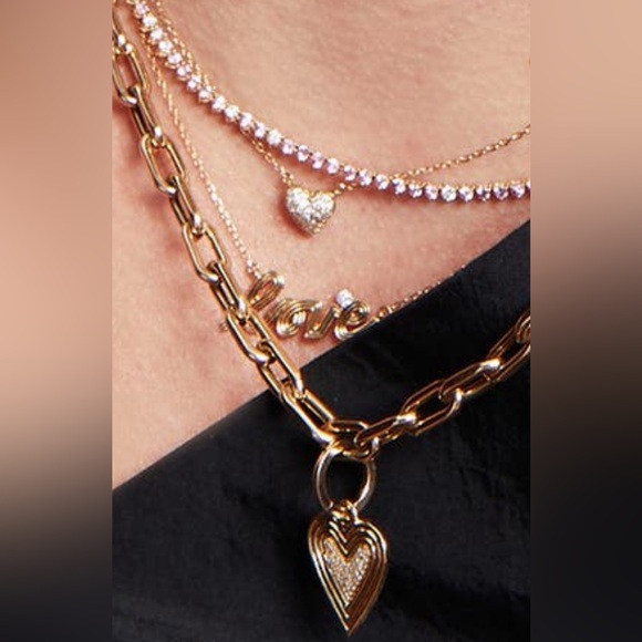 NWOT Adina Reyter Groovy Love Diamond Pendant Necklace - Picture 3 of 5